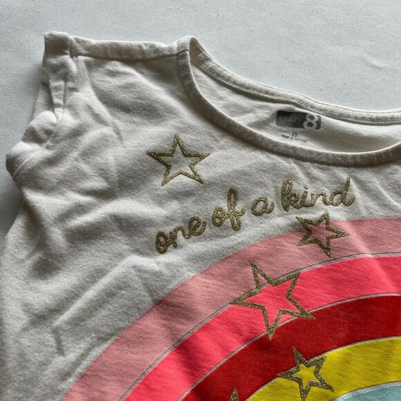 Crazy 8 "One of a Kind" Rainbow Graphic Tee size 2T - Picture 3 of 6